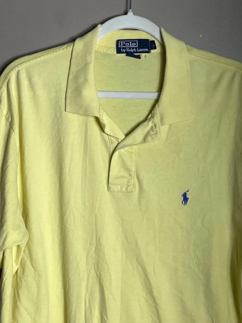Polo Ralph Lauren Shirt Yellow Cotton Lightweight Preppy Summer Casual Men L